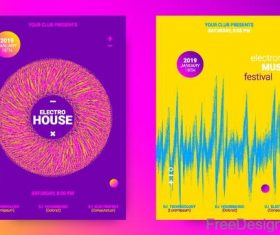Music festival brochure template vector