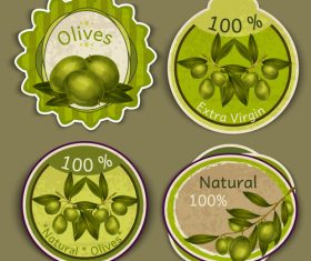 Natural olives badge vintage vector