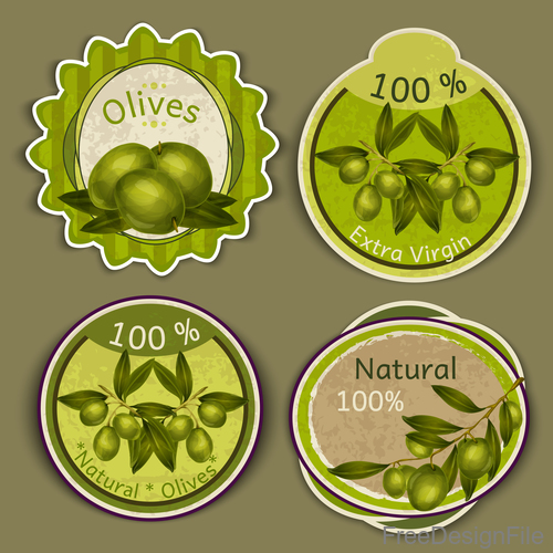 Natural olives badge vintage vector