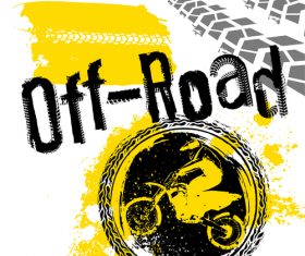 Off Road Motocycle vintage poster template vector 01