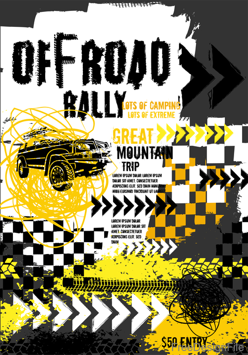 Off Road Rally Poster template vector