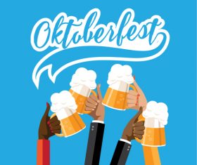 Oktoberfest Check Toasting Hands vector
