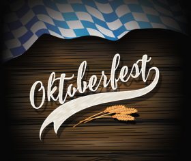 Oktoberfest Flag Wood Dark vector