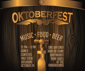 Oktoberfest Keg Poster template vector