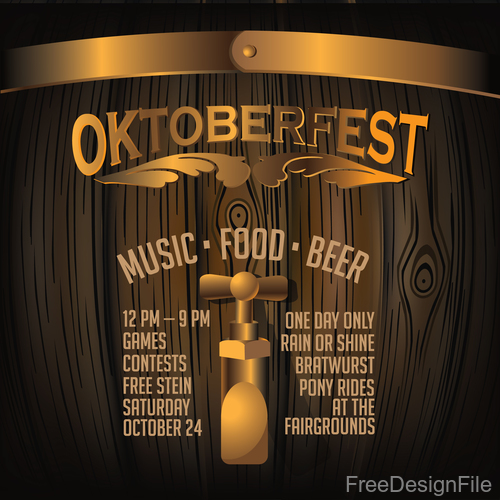 Oktoberfest Keg Poster template vector