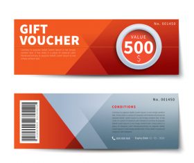 Orange gift voucher design vector