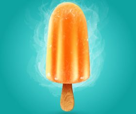 Orange ice cream vector