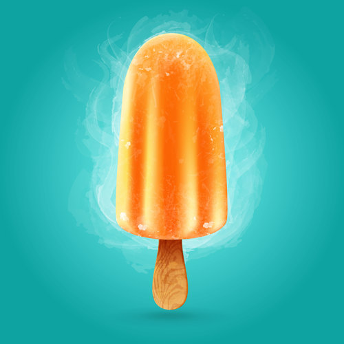 Orange ice cream vector