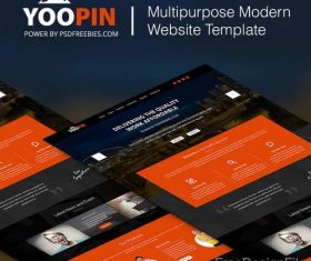 Orange with Black Modern Website PSD Design