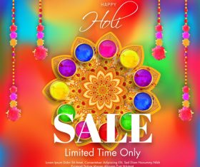 Orante Holi festival sale background vector