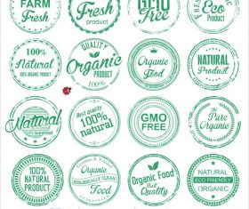 Organic Badges grunge stamp vector
