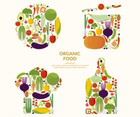 Organic food elements illustration vector