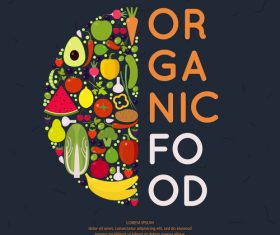 Organic food poster template vectors 01