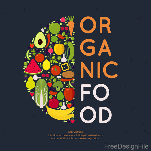 Organic food poster template vectors 01
