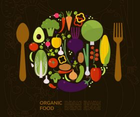 Organic food poster template vectors 02