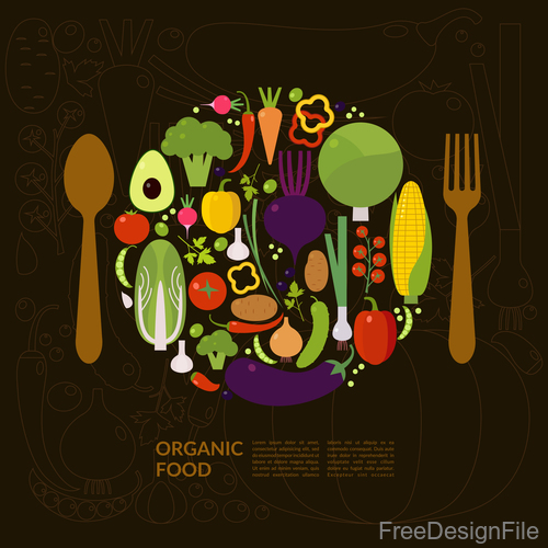 Organic food poster template vectors 02