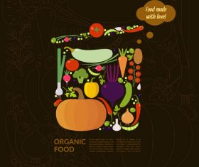 Organic food poster template vectors 03