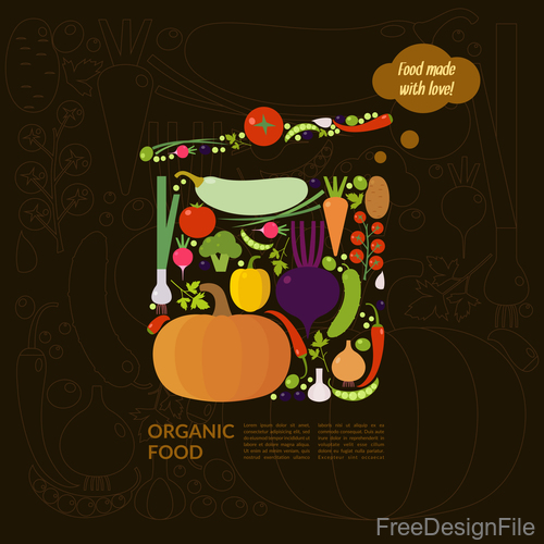 Organic food poster template vectors 03
