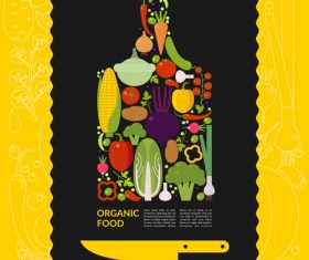 Organic food vector template design 01
