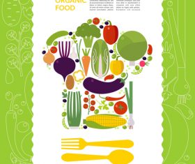 Organic food vector template design 02