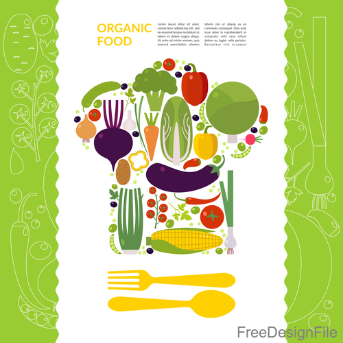 Organic food vector template design 02
