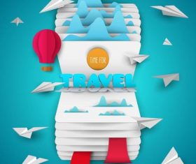 Origami with travel elements vector