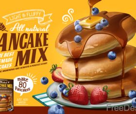 Pancake mix poster template vectors 01