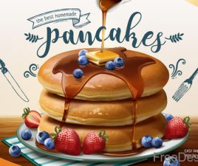 Pancake mix poster template vectors 02
