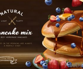 Pancake mix poster template vectors 03