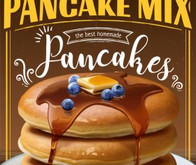 Pancake mix poster template vectors 04