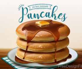 Pancake with jam vector design 01