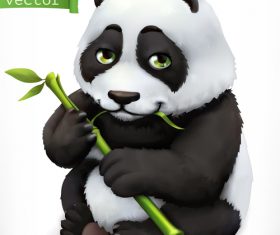 Panda bear 3d cartoon vector