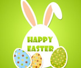 Paper easter egg wtih easter background vector
