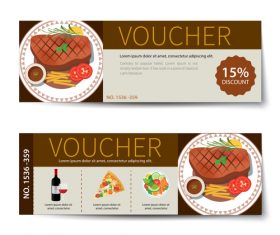 Pizza voucher template vectors 01
