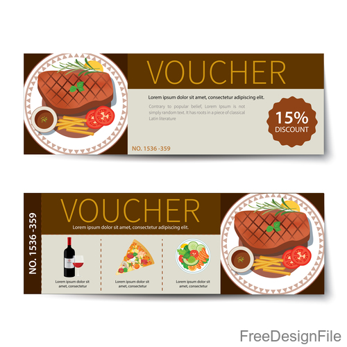 Pizza voucher template vectors 01