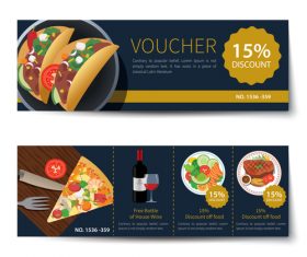 Pizza voucher template vectors 02