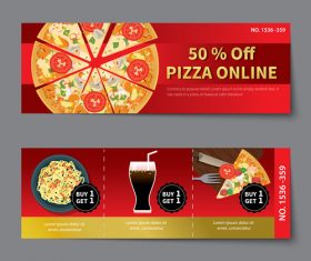 Pizza voucher template vectors 07