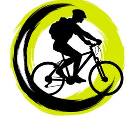 Pople with bicycle and brush vector