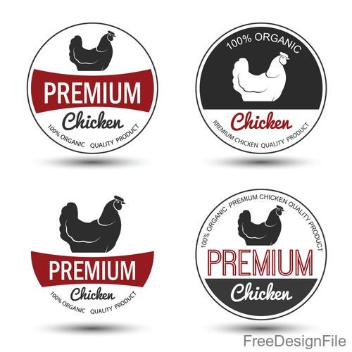 Premium chicken badge design vector