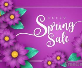 Purple sale background with purple flower vector