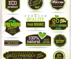 Quality goods labels with badges vector