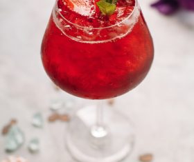 Red fruit cold drink Stock Photo