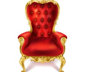 Red royal chair vector
