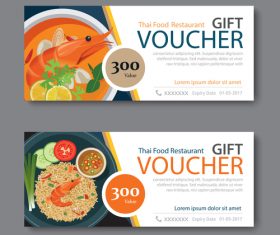 Restaurant delicacies voucher template vectors 03