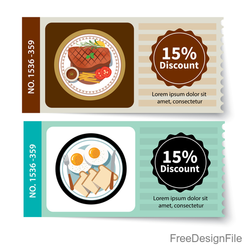 Restaurant discount coupon vector