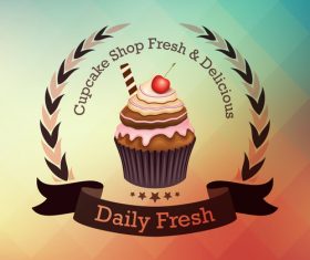 Retor cupcake labels vectors design 02