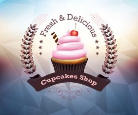 Retor cupcake labels vectors design 04