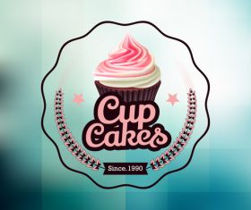 Retor cupcake labels vectors design 06