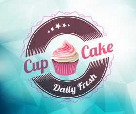 Retor cupcake labels vectors design 09