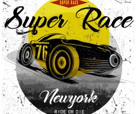 Retro car grunge background vector 01